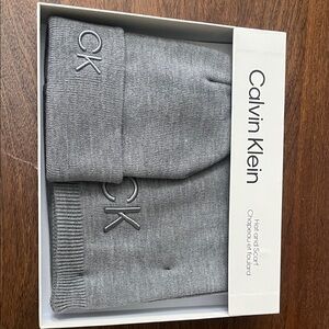Calvin Klein Gray Men's Hat and Scarf Set
